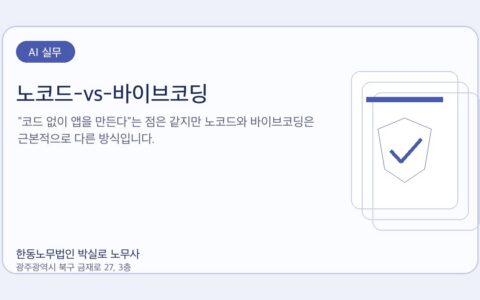 광주노무사 한동노무법인 박실로 노무사 - 노코드-vs-바이브코딩 대표이미지