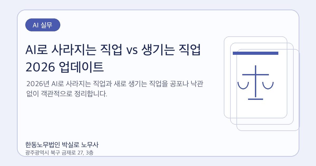 AI로 사라지는 직업 vs 생기는 직업 2026 업데이트