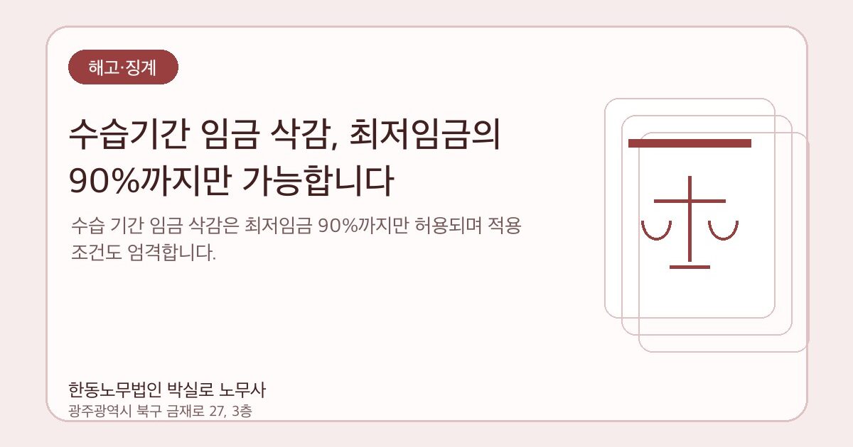 수습기간 임금 삭감, 최저임금의 90%까지만 가능합니다