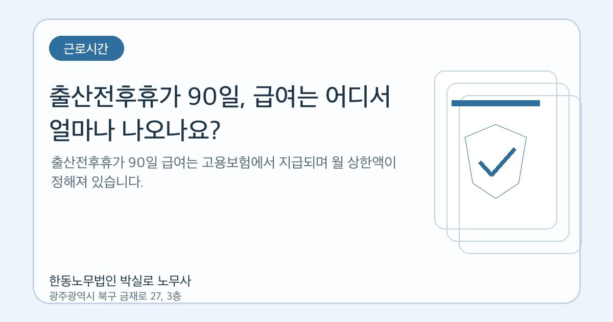 출산전후휴가 90일, 급여는 어디서 얼마나 나오나요?