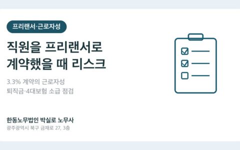 사업주가 직원을 프리랜서로 계약했을 때 생기는 법적 리스크 — 근로자 오분류 실무 점검
