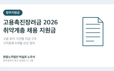고용촉진장려금 2026 — 취업 취약계층 채용하면 최대 얼마까지 받을 수 있나요?