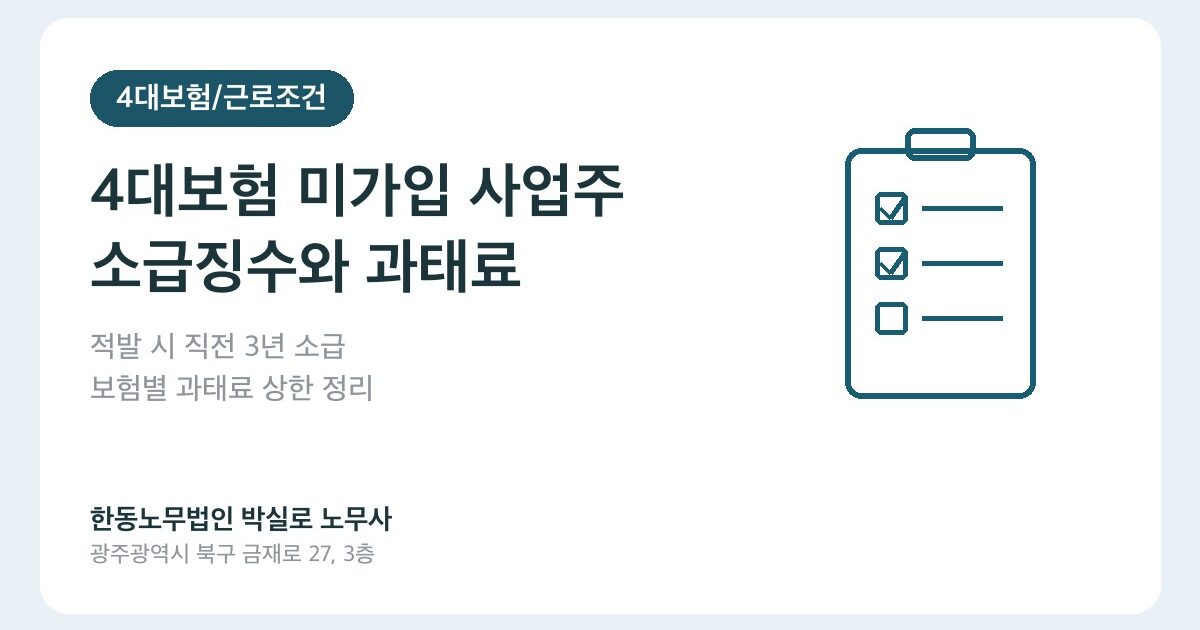 4대보험 미가입 사업주, 적발되면 소급징수와 과태료 — 실제 리스크 정리
